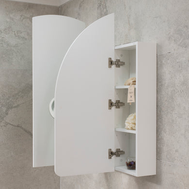 Arco Arch 1150mm x 1000mm Mirrored Shaving Cabinet, Matte White