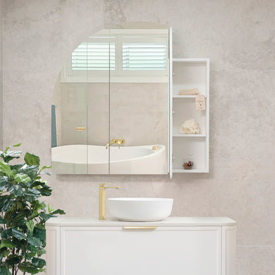 Arco Arch 1150mm x 1000mm Mirrored Shaving Cabinet, Matte White