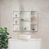 Arco Arch 1150mm x 1000mm Mirrored Shaving Cabinet, Matte White