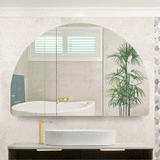 Arco Arch 1200mm x 800mm Mirrored Shaving Cabinet, Matte Black