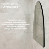 Arco Arch 1200mm x 800mm Mirrored Shaving Cabinet, Matte Black