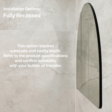 Arco Arch 1200mm x 800mm Mirrored Shaving Cabinet, Matte Black