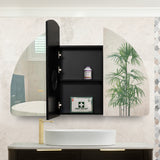 Arco Arch 1200mm x 800mm Mirrored Shaving Cabinet, Matte Black