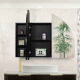 Arco Arch 1200mm x 800mm Mirrored Shaving Cabinet, Matte Black