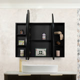 Arco Arch 1200mm x 800mm Mirrored Shaving Cabinet, Matte Black