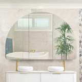 Arco Arch 1200mm x 800mm Mirrored Shaving Cabinet, Matte White