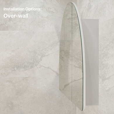 Arco Arch 1200mm x 800mm Mirrored Shaving Cabinet, Matte White