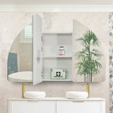 Arco Arch 1200mm x 800mm Mirrored Shaving Cabinet, Matte White