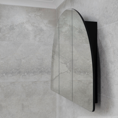Arco Arch 1500mm x 1000mm Mirrored Shaving Cabinet, Matte Black