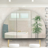 Arco Arch 1500mm x 1000mm Mirrored Shaving Cabinet, Matte Black