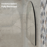 Arco Arch 1500mm x 1000mm Mirrored Shaving Cabinet, Matte Black