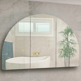 Arco Arch 1500mm x 1000mm Mirrored Shaving Cabinet, Matte Black