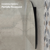 Arco Arch 1500mm x 1000mm Mirrored Shaving Cabinet, Matte Black