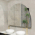 Arco Arch 1500mm x 1000mm Mirrored Shaving Cabinet, Matte Black