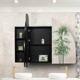 Arco Arch 1500mm x 1000mm Mirrored Shaving Cabinet, Matte Black