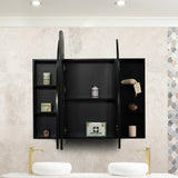 Arco Arch 1500mm x 1000mm Mirrored Shaving Cabinet, Matte Black