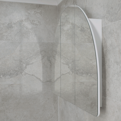 Arco Arch 1500mm x 1000mm Mirrored Shaving Cabinet, Matte White
