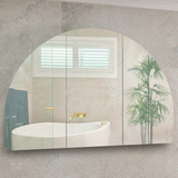 Arco Arch 1500mm x 1000mm Mirrored Shaving Cabinet, Matte White