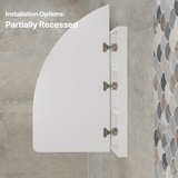 Arco Arch 1500mm x 1000mm Mirrored Shaving Cabinet, Matte White