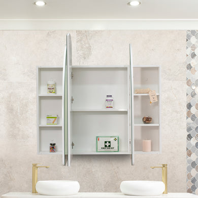 Arco Arch 1500mm x 1000mm Mirrored Shaving Cabinet, Matte White