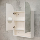 *Clearance* Tura Arch 600mm x 900mm Mirrored Shaving Cabinet with Exposed Shelf, Matte White