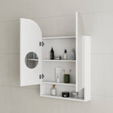 *Clearance* Tura Arch 600mm x 900mm Mirrored Shaving Cabinet with Exposed Shelf, Matte White