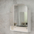 Tura Arch 800mm x 900mm Mirrored Shaving Cabinet with Exposed Shelf, Matte White