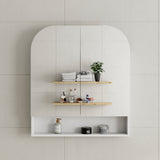 *Clearance* Tura Arch 800mm x 900mm Mirrored Shaving Cabinet with Exposed Shelf, Matte White