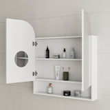 *Clearance* Tura Arch 800mm x 900mm Mirrored Shaving Cabinet with Exposed Shelf, Matte White