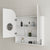Tura Arch 800mm x 900mm Mirrored Shaving Cabinet with Exposed Shelf, Matte White