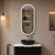 Pill Oval 400mm x 900mm Frontlit LED Mirrored Shaving Cabinet, Matte Black