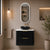 Pill Oval 400mm x 900mm Frontlit LED Mirrored Shaving Cabinet, Matte Black