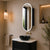 Pill Oval 400mm x 900mm Frontlit LED Mirrored Shaving Cabinet, Matte Black