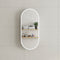 Pill Oval 400mm x 900mm Frontlit LED Mirrored Shaving Cabinet, Matte White
