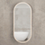 Pill Oval 400mm x 900mm Frontlit LED Mirrored Shaving Cabinet, Matte White
