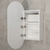 Pill Oval 400mm x 900mm Frontlit LED Mirrored Shaving Cabinet, Matte White