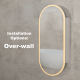 Pill Oval 400mm x 900mm Frontlit LED Mirrored Shaving Cabinet, Matte White