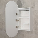 Pill Oval 400mm x 900mm Frontlit LED Mirrored Shaving Cabinet, Matte White