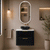 Pill Oval 500mm x 1000mm Frontlit LED Mirrored Shaving Cabinet, Matte Black