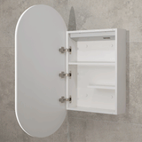 Pill Oval 500mm x 1000mm Frontlit LED Mirrored Shaving Cabinet, Matte White