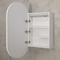 Pill Oval 500mm x 1000mm Frontlit LED Mirrored Shaving Cabinet, Matte White
