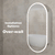 Pill Oval 500mm x 1000mm Frontlit LED Mirrored Shaving Cabinet, Matte White