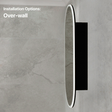 Pill Oval 600mm x 1200mm Frontlit LED Mirrored Shaving Cabinet, Matte Black