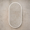 Pill Oval 600mm x 1200mm Frontlit LED Mirrored Shaving Cabinet, Matte White
