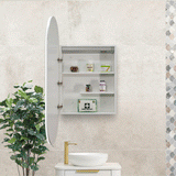 Pill Oval 600mm x 1200mm Frontlit LED Mirrored Shaving Cabinet, Matte White