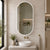 Pill Oval 600mm x 1200mm Frontlit LED Mirrored Shaving Cabinet, Matte White