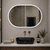 Pill Oval 900mm x 600mm Frontlit LED Mirrored Shaving Cabinet, Matte Black