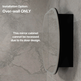 Pill Oval 900mm x 600mm Frontlit LED Mirrored Shaving Cabinet, Matte Black