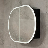 Pill Oval 900mm x 600mm Frontlit LED Mirrored Shaving Cabinet, Matte Black