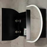 Pill Oval 900mm x 600mm Frontlit LED Mirrored Shaving Cabinet, Matte Black
